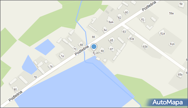 Śmietanki, Podleśna, 71, mapa Śmietanki
