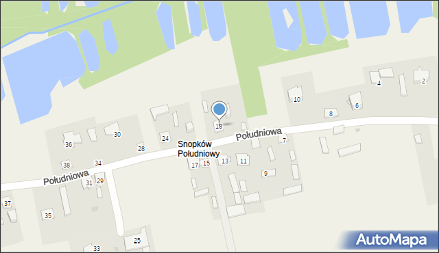 Snopków, Południowa, 18, mapa Snopków