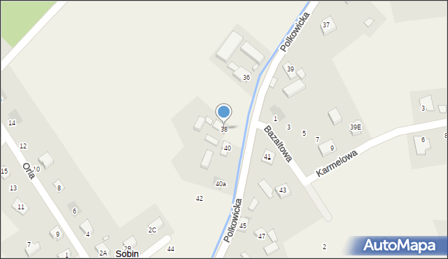 Sobin, Polkowicka, 38, mapa Sobin