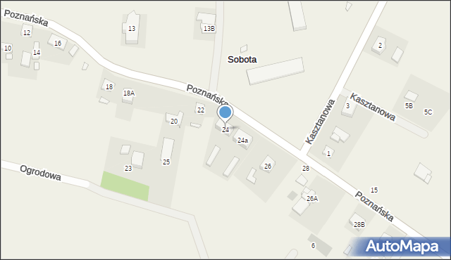 Sobota, Poznańska, 24, mapa Sobota