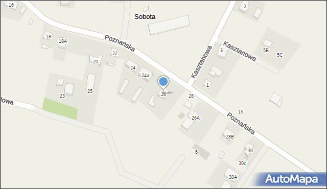 Sobota, Poznańska, 26, mapa Sobota