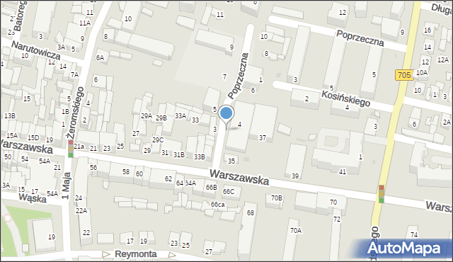 Sochaczew, Poprzeczna, 1, mapa Sochaczew