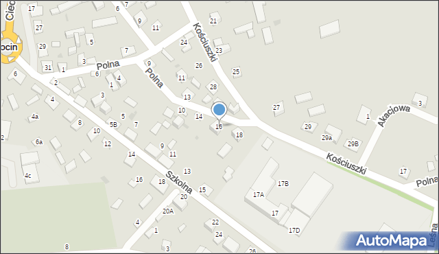 Sochocin, Polna, 16, mapa Sochocin