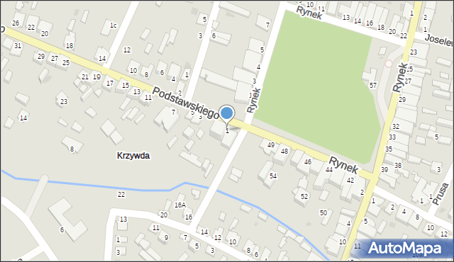 Sokołów Małopolski, Podstawskiego Piotra, płk., 1, mapa Sokołów Małopolski