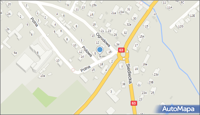 Sokołów Podlaski, Polowa, 7, mapa Sokołów Podlaski