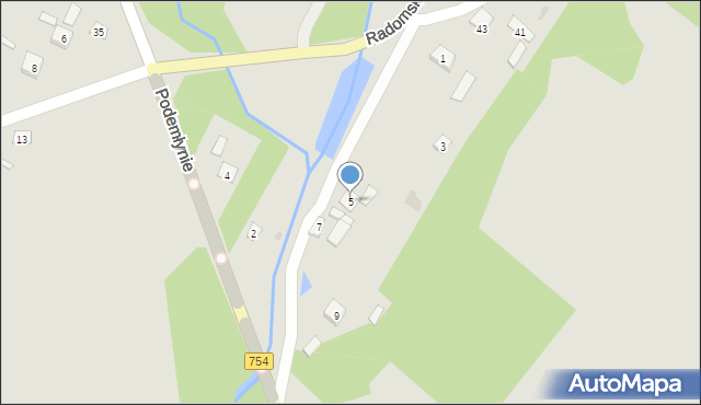 Solec nad Wisłą, Podemłynie, 5, mapa Solec nad Wisłą