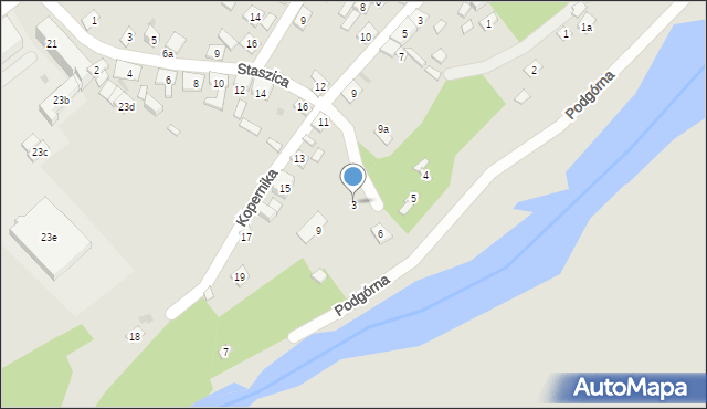 Solec nad Wisłą, Podgórna, 3, mapa Solec nad Wisłą