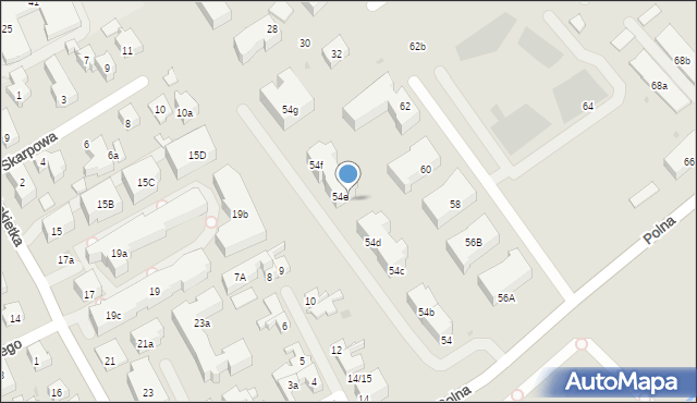 Sopot, Polna, 54e-f, mapa Sopotu