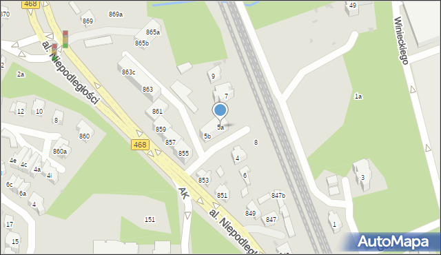 Sopot, Pokorniewskiego Tomasza, 5a, mapa Sopotu