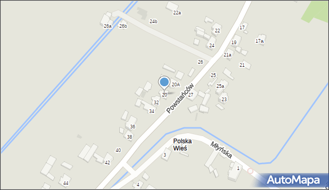 Sośnicowice, Powstańców, 20, mapa Sośnicowice