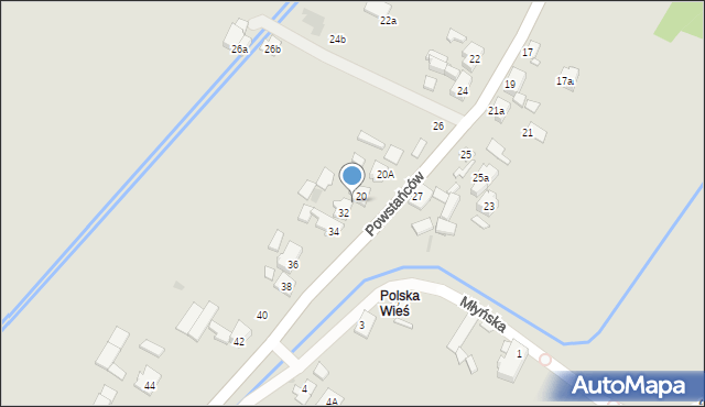 Sośnicowice, Powstańców, 32a, mapa Sośnicowice