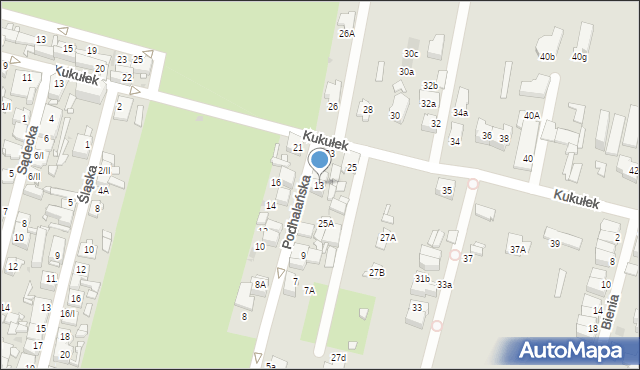 Sosnowiec, Podhalańska, 13, mapa Sosnowca