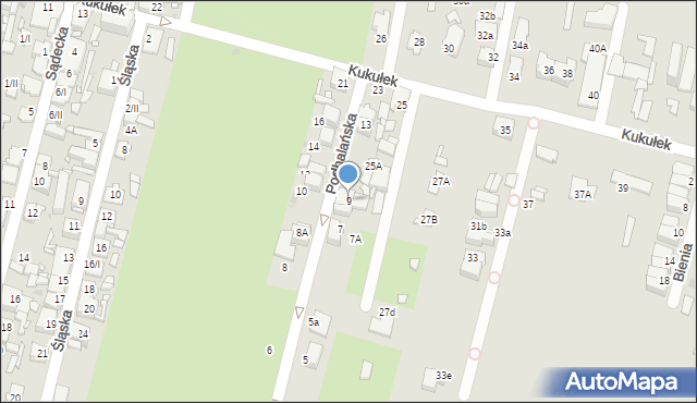 Sosnowiec, Podhalańska, 9, mapa Sosnowca