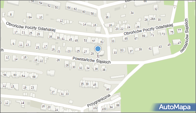 Sosnowiec, Powstańców Śląskich, 31, mapa Sosnowca