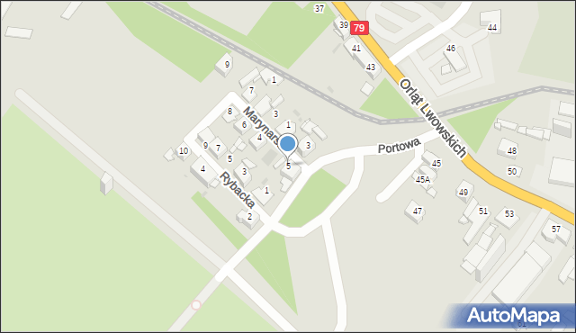 Sosnowiec, Portowa, 5, mapa Sosnowca