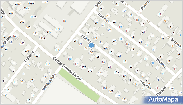 Sosnowiec, Poleśna, 20, mapa Sosnowca