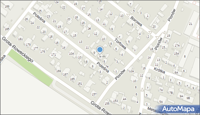 Sosnowiec, Poleśna, 7, mapa Sosnowca