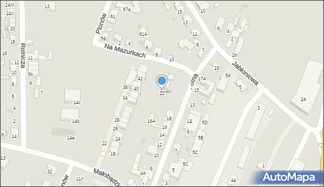 Sosnowiec, Polna, 22, mapa Sosnowca