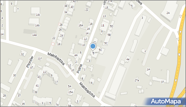 Sosnowiec, Polna, 5, mapa Sosnowca