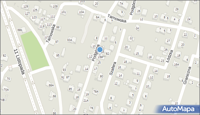 Sosnowiec, Podgórna, 13A, mapa Sosnowca