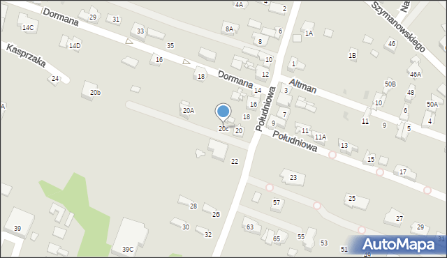 Sosnowiec, Południowa, 20c, mapa Sosnowca