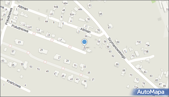 Sosnowiec, Południowa, 21, mapa Sosnowca