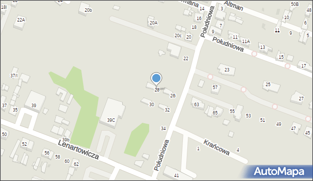 Sosnowiec, Południowa, 28, mapa Sosnowca