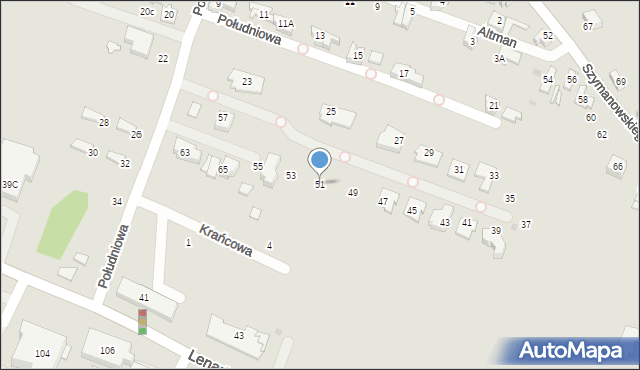 Sosnowiec, Południowa, 51, mapa Sosnowca