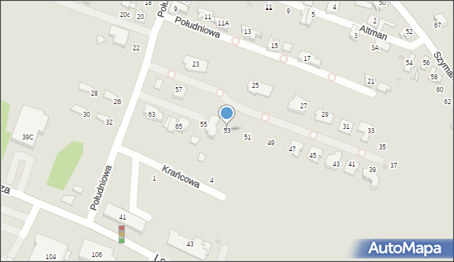 Sosnowiec, Południowa, 53, mapa Sosnowca