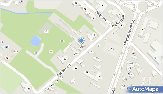 Sosnowiec, Popiełuszki Jerzego, bł. ks., 28, mapa Sosnowca