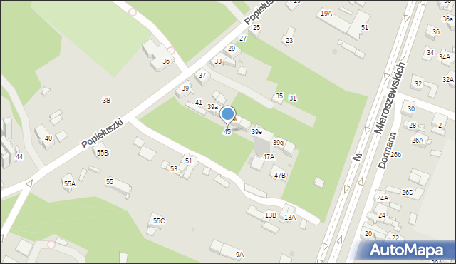 Sosnowiec, Popiełuszki Jerzego, bł. ks., 45, mapa Sosnowca