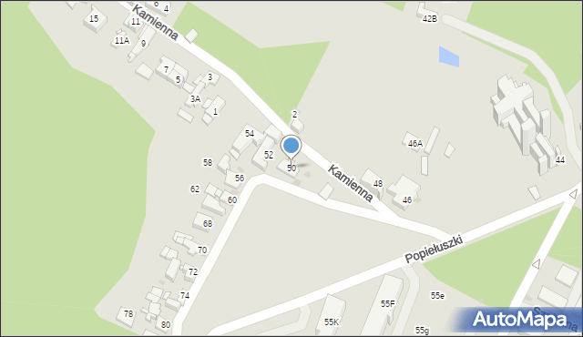 Sosnowiec, Popiełuszki Jerzego, bł. ks., 50, mapa Sosnowca