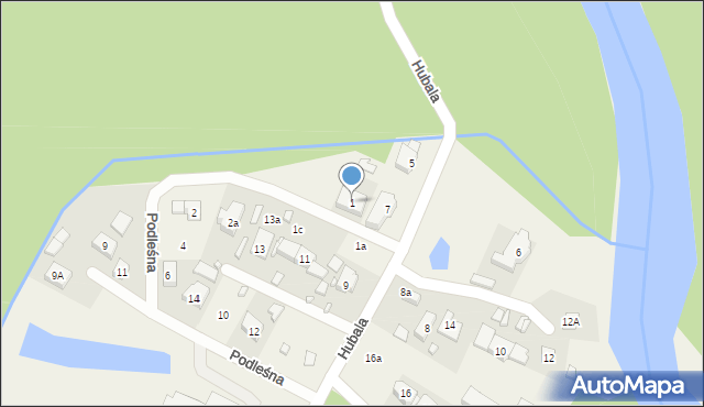 Spała, Podleśna, 1, mapa Spała