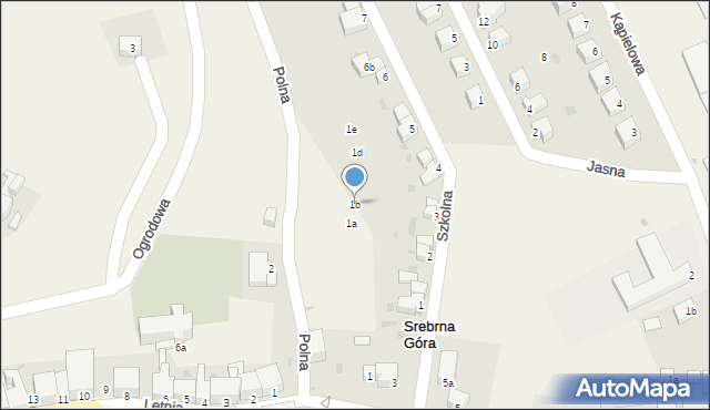 Srebrna Góra, Polna, 1b, mapa Srebrna Góra