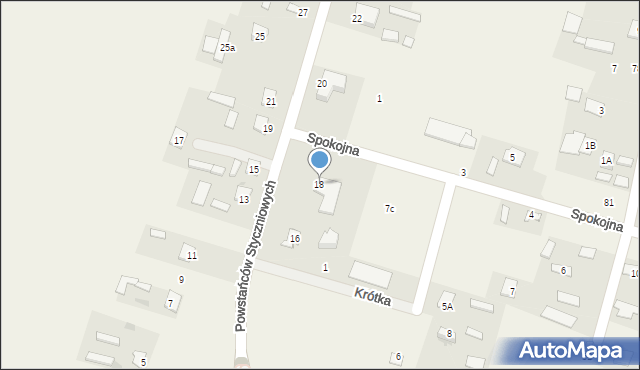 Srebrzyszcze, Powstańców Styczniowych, 18, mapa Srebrzyszcze