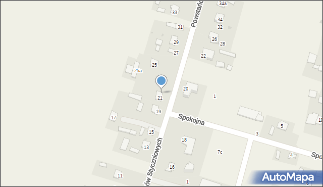 Srebrzyszcze, Powstańców Styczniowych, 23, mapa Srebrzyszcze