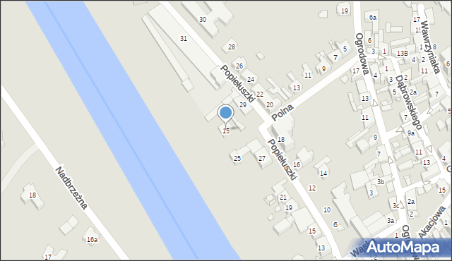 Śrem, Polna, 15, mapa Śrem