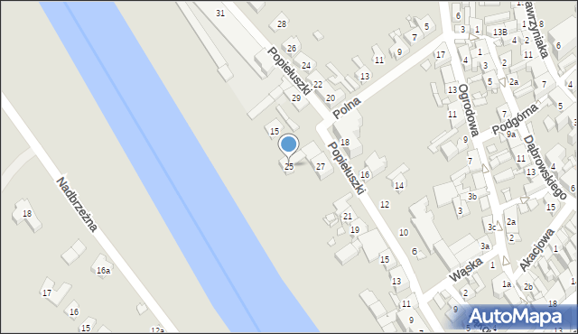 Śrem, Popiełuszki Jerzego, bł. ks., 25, mapa Śrem