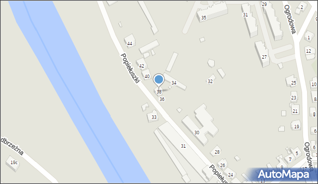 Śrem, Popiełuszki Jerzego, bł. ks., 38, mapa Śrem