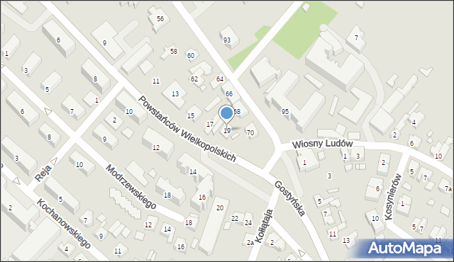 Śrem, Powstańców Wielkopolskich, 19, mapa Śrem