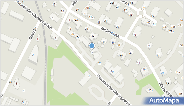 Śrem, Powstańców Wielkopolskich, 7, mapa Śrem