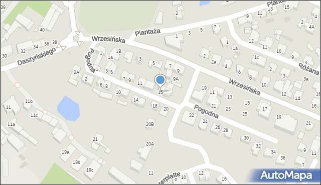 Środa Wielkopolska, Pogodna, 15, mapa Środa Wielkopolska