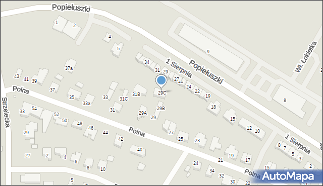 Środa Wielkopolska, Polna, 29C, mapa Środa Wielkopolska
