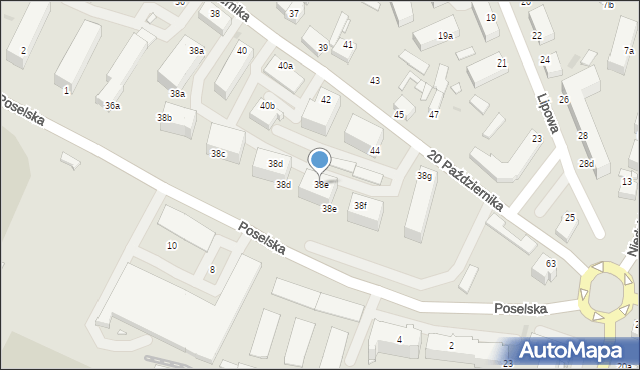 Środa Wielkopolska, Poselska, 38e, mapa Środa Wielkopolska