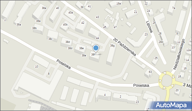 Środa Wielkopolska, Poselska, 38f, mapa Środa Wielkopolska