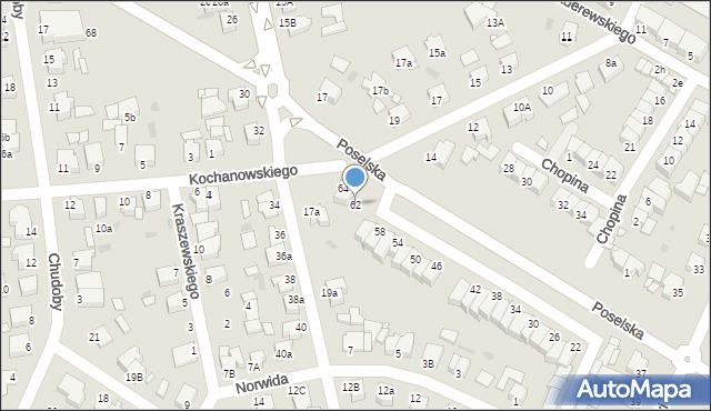 Środa Wielkopolska, Poselska, 62, mapa Środa Wielkopolska