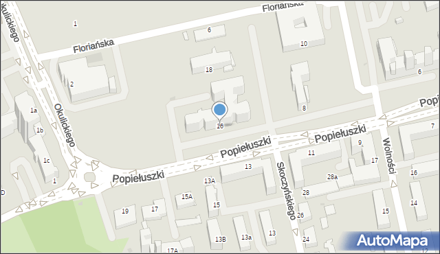Stalowa Wola, Popiełuszki Jerzego, bł. ks., 16, mapa Stalowa Wola