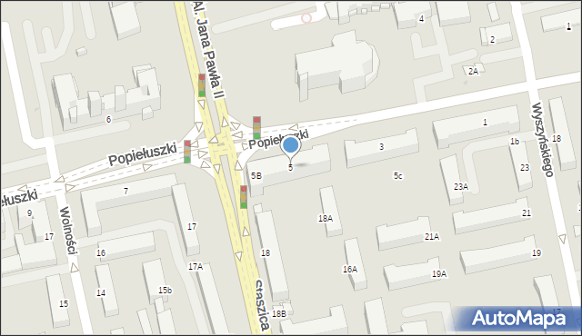 Stalowa Wola, Popiełuszki Jerzego, bł. ks., 5, mapa Stalowa Wola