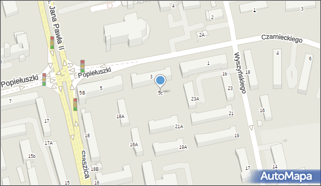 Stalowa Wola, Popiełuszki Jerzego, bł. ks., 5c, mapa Stalowa Wola