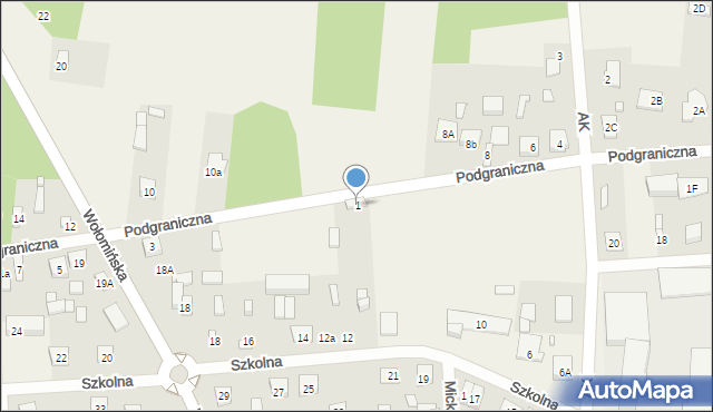 Stanisławów, Podgraniczna, 1, mapa Stanisławów